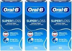 Oral-B 50 Pieces Pre-Cut Super Floss - Pack of 3