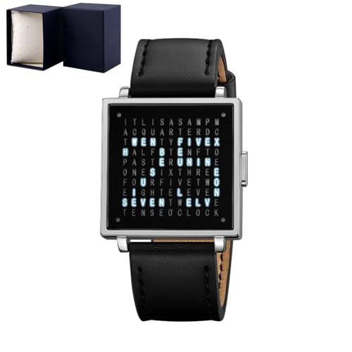 Orologio LED quadrato unisex in acciaio inox multifunzione
