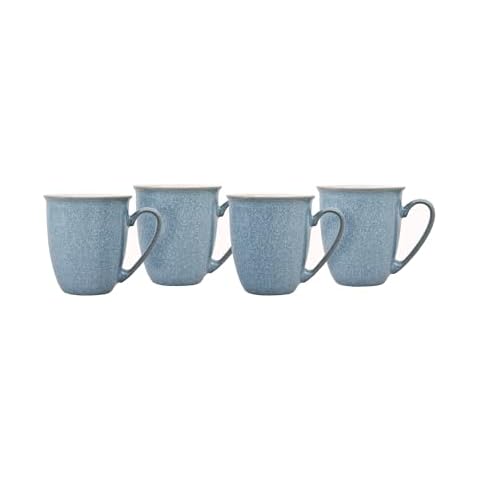 Denby Elements Blue Coffee Mug Set of 4 Cover