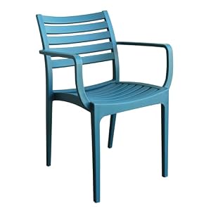 MilaniHome.it - Poltrona in plastica per esterno giardino interno sala da pranzo colorata polipropilene Petrolio