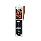 Flexible y weathertight WP70 - Sellador de silicona para uso exterior para ventanas, puertas, con marcos de PVC o madera, módulos bajos, marrón
