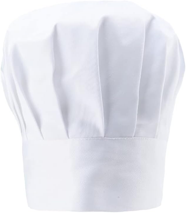 Kids Chef Hat Adjustable Kitchen Hat Elastic Chef Hat White Baker Hat Cooking Chef Cap Children Cooking Supplies for Girls Boys