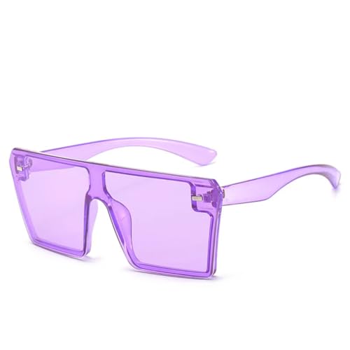 Lunettes de soleil de luxe violettes à grande monture aux finitions punk vintage exclusives
