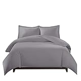Royal Tradition 100 Percent Bamboo Viscose King/California 3PC Duvet Cover Set, Grey, Super Soft Comforter Covers
