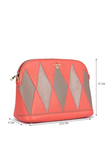 Image of Da Milano Women's Leather Sling Bag - Corallo