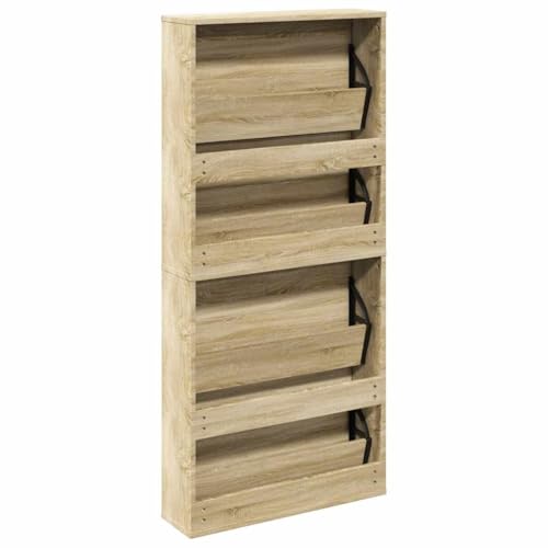 Zapatero para dormitorio con espejo de cuerpo entero y 4 puertas de roble 7