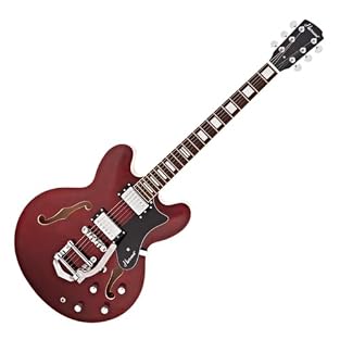 Basswood body offers deep resonant tones Add nuanced vibrato to your playing using the on-board tremolo arm Outstanding projection produced by braced semi-hollow basswood body Stand out on stage with eye-catching cherry red finish