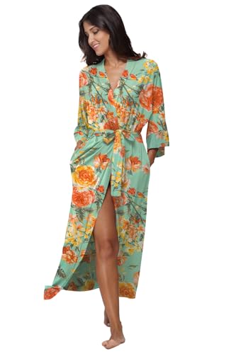 Women's Soft Robes Long Bath Robes Full Length Kimonos Sleepwear Dressing Gown,Solid Color