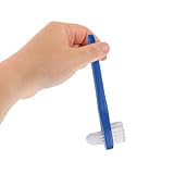 TOPPERFUN Prothesenbürste 2 Stück Packung mit Kurzem Breitem Griff Mittelharten Borsten zur Reinigung von Gebiss und Zahnschienen Doppelseitig für Täglichen Gebrauch und Unterwegs