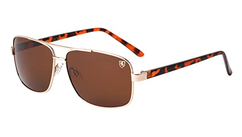 Khan Breakout - Polarized Lightweight Rectangular Aviators Sunglasses