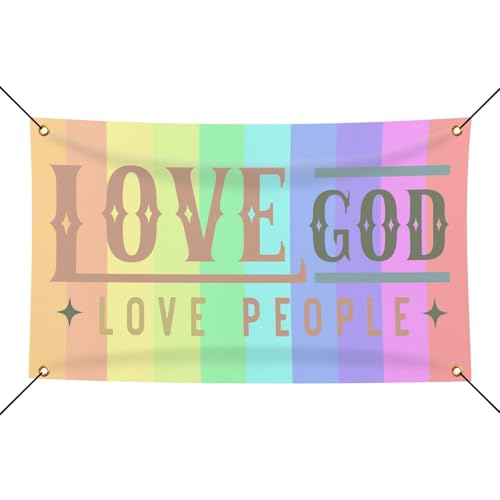 Love God Love People Banner For Bedroom 5x8 FT