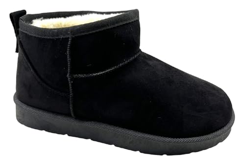 Image of sole london LADIES WOMENS FLAT ANKLE WARM FAUX FUR LINED WINTER SNUGGSLIP ON SHOES BOOTS
