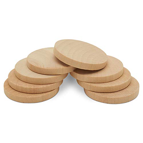 Wooden Circles 2 X 1/4 Inch Wooden Discs - 25 Pieces Ready To Paint And Decorate- Wood Burning -Jewelry Making, Crafts And Diy Projects - Easy To Drill By Woodpeckers #TOP2