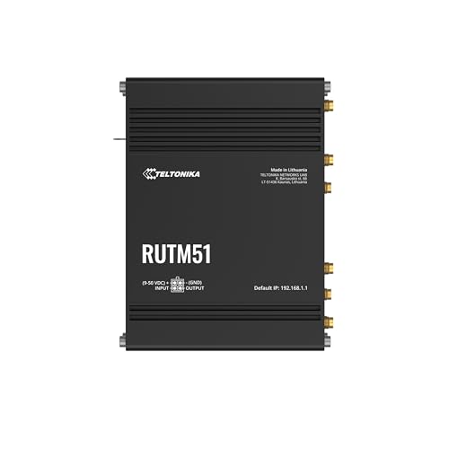 Teltonika ? Router? RUTM51? Industrial 5G - Router router wireless Gigabit Ethernet Dual-band (2.4 GHz/5 GHz) Nero