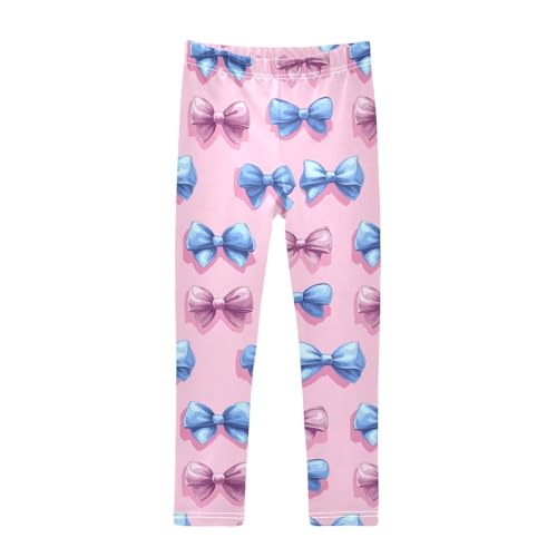 Girls Leggings Pink Blue Bows Soft Toddler Leggings for Girls Kids Pants Size 4T-10T