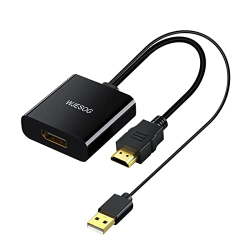 WJESOG HDMI to Displayport Adapter 4K@60Hz,HDMI 2.0 Male to DP 1.2 Female Converter for Xbox One/PS4/PS5/NS Compatible with VESA Dual-Mode DisplayPort 1.2