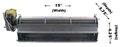 Tjernlund 950-3307 Universal Fireplace Blower Fan, 160 CFM, 15" - Thumbnail 2
