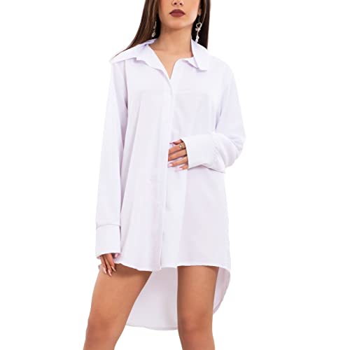 Toocool Camicia Donna Oversize Lunga Elasticizzata Maniche Lunghe VI-3257 [Taglia