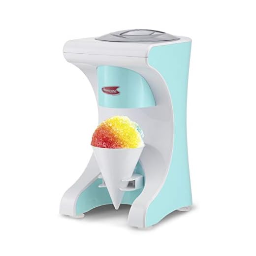 Elite Gourmet EIC-629 Electric Countertop Snow Cone Hawaiian Shave Ice Machine, Kid-Friendly Party Summer Treat Maker, Blue, Large, White