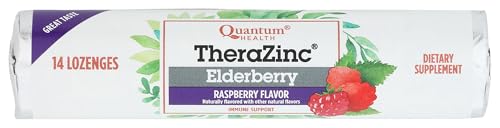 Quantum Health TheraZinc Zinc Lozenges|Elderberry Raspberry|Immune Support Formulated with Zinc Gluconate|Fast Relief|No Aftertaste|14 Count