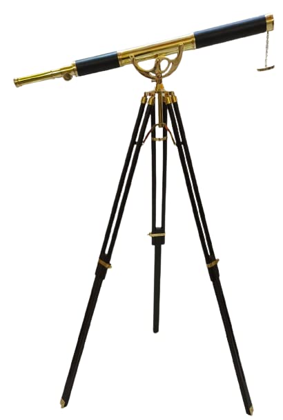 Vintage Marine Brass Single Barrel Maritime Telescope Nautical With Tripod Telescopes Vintage