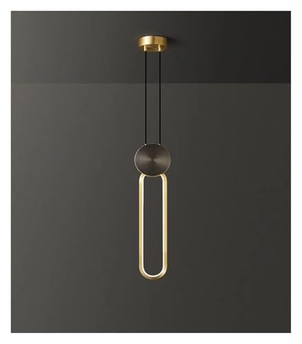 Lámpara de araña LED ovalada de oro con cable de cobre ajustable para dormitorio 3