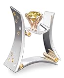 HUKQBUNX 925 Sterling Silver Two-Color Topaz Colorful Topaz Women's Fashion Ring Square Crystal Zirc