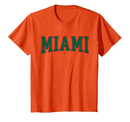 Miami - Throwback Design Print - Classic T-Shirt, Youth, Orange, 4T