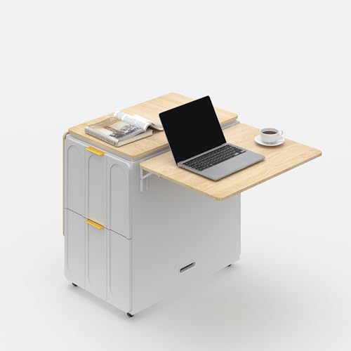 Image of ModernMate 3-in-1 Folding Desk & File Cabinet with 4 Drawers, Power Outlet