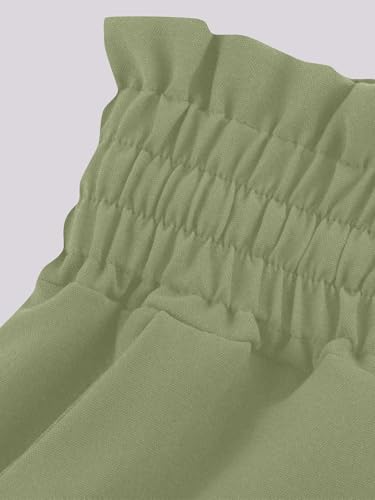 Women's Casual Wide Leg Culottes Pants Comfy Drawstring High Elastic Waist Palazzo Pants4