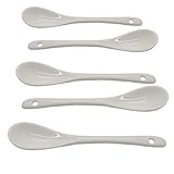 Pomeat 20 Pcs Ceramics Coffee Spoons Mini Dessert Spoons Tasting Spoons for Chefs, 4.8 Inch