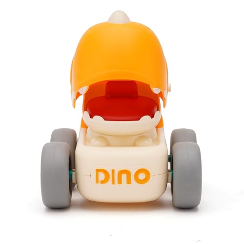 Image of Press and Go Whistle Dino Toy for Kids | Fun Push and Play Dinosaur Toy | Cute Dino Design with Sound | Made with Safe ABS Plastics | Playtime Gift Yellow Colour