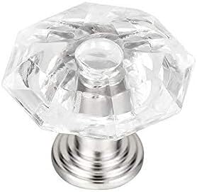 Poignées de porte en cristal véritable taillé diamant 27mm pour mobilier haut de gamme - 4