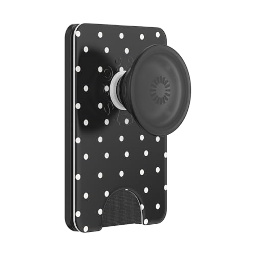 Image of PopSockets Phone Wallet for MagSafe, Phone Card Holder with Grip, Cute - Licorice Dot