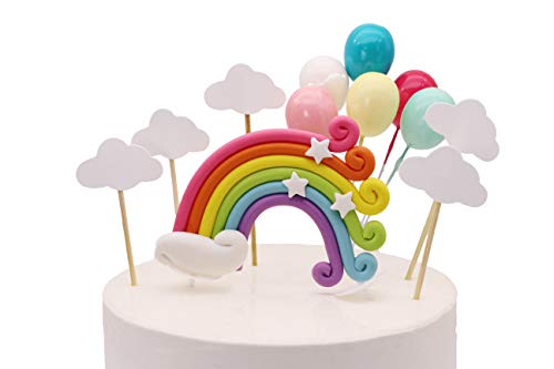 Colorful Rainbow Cake Topper Birthday Wedding Cake Flags Cloud Balloon cake flag Birthday Party Baking Decoration Supplies Colorful Rainbow Cake Topper Birthday Wedding Cake Flags Cloud Balloon cake flag Birthday Party Baking Decoration Supplies