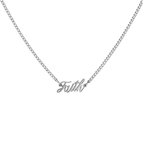 Collier avec nom personnalisé en plaqué or blanc 18 carats WIGERLON