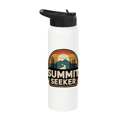 Summit Seeker Hiker Hiking Retro Vintage Stainless Steel Insulated Water Bottle