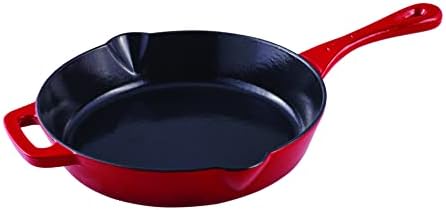 HENCKELS Cast Iron 12-Inch Cast Iron Frying Pan - All Cooktops, Non-Stick Enamel Coated, Cherry