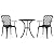 QUAHEAS Black Cast Aluminum Outdoor Bistro Set, Durable 3-Piece Patio Conversation Furniture for Garden Balcony, Round Table & Chairs