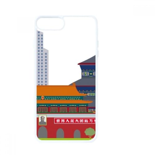 Coque iPhone 7 antichoc imprimé monument Tian'anmen housse blanche Apple SE2