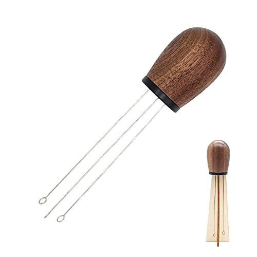 USEAMIE WDT Tool Coffee Distributor Wood Handle Espresso Needle Leveling Stirrer with Holder