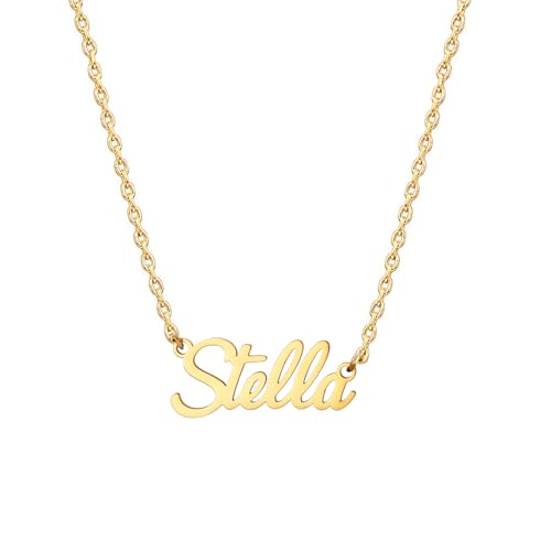 MOMOL Gold Plated Name Necklace for women Personalized Name Necklaces