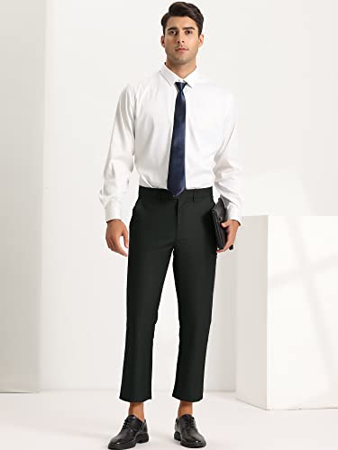 Lars Amadeus Men's Formal Cropped Pants Solid Color Flat Front Skinny Dress Trousers3