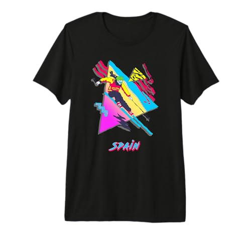 Spain Retro Skiing Skier T-Shirt