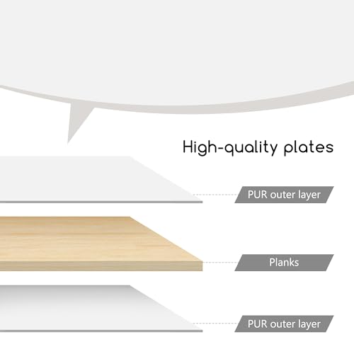 Image of Jerry & Maggie Desktop Organizer Office Storage Rack Adjustable Wood Display Shelf Free Style Double H, Multi-Functional Mini Bookshelf for Desk Natural Stand (White /2 Pack)
