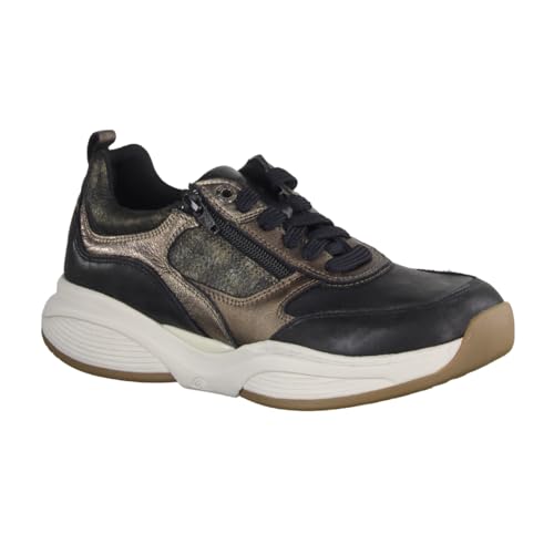 Preisvergleich Produktbild Xsensible SWX19 Black Combi (schwarz) - sportlicher Schnürschuh - Damenschuhe Bequeme Schnürschuhe, Schwarz, Leder / Textil (Stretch)