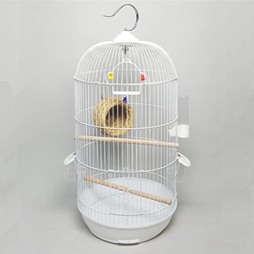 Aeon hum 鳥かご 鳥ケージ 大型 インコケージ インコ オウムケージ オカメ セキセイ ボタン 附属品付き (ホワイト)