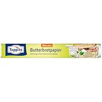 Toppits Butterbrotpapier, fettdichtes Qualitätspapier; 1 x 16 Meter, Weiß