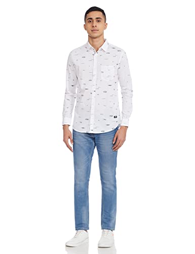 Image of Spykar Men's Solid Slim Fit Shirt