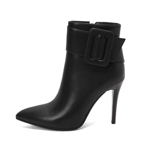 Bottines à bout pointu en couleur unie à boucle chic pour vos robes